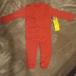 3-6 month. red long-johns.